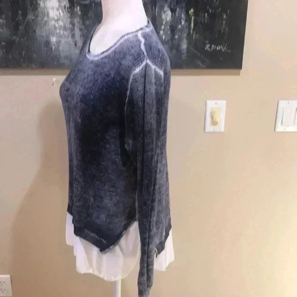 New York & Company Mixed Fabric Cotton Blend Scoop Neck Pullover Sweater-XL - Picture 3 of 8